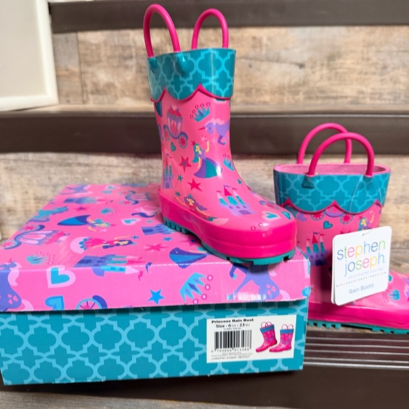 Stephen Joseph Other - Stephen Joseph Size 6 Pink Princess Kids Rain Boots